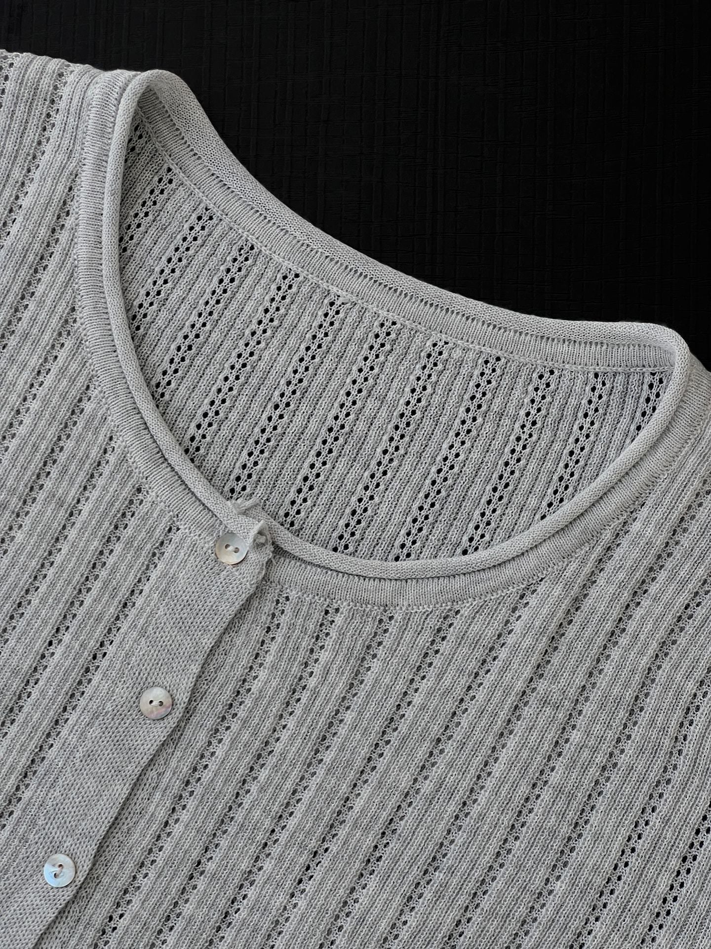 【cimzW6005】早春韓系溫柔☁️捲邊領鏤空薄款羊毛針織小外套/罩衫260319