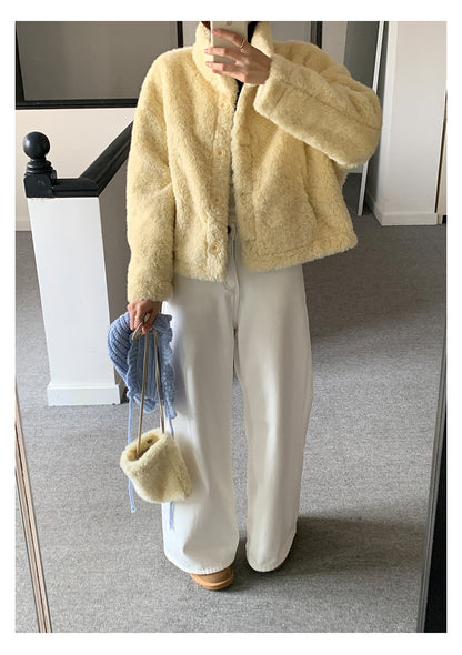 【H5512】實拍S~XL韓國保暖加絨白色牛仔褲251118