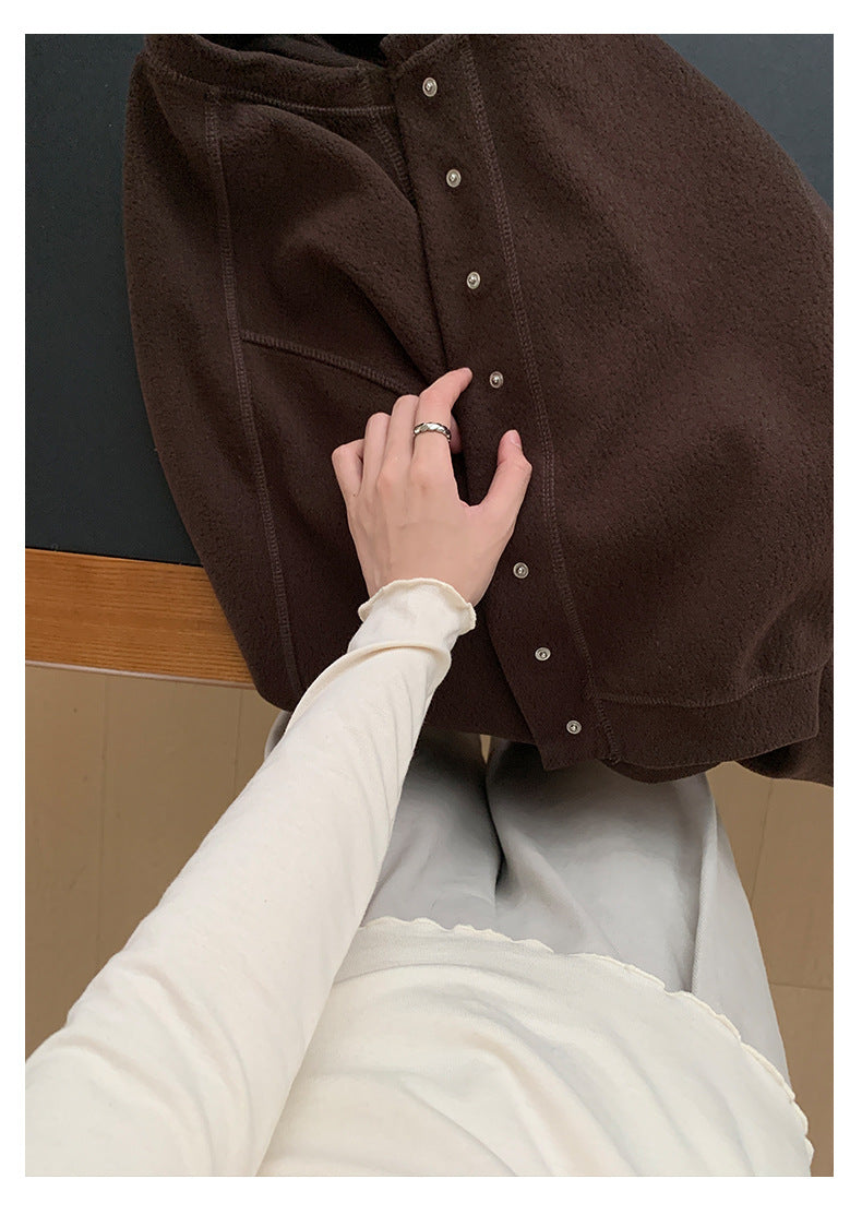 【H568】實拍基礎款木耳邊半高領純色打底衫251021