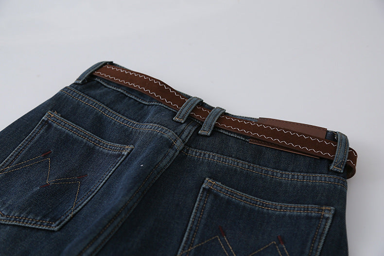 【LD11073】實拍S~XL保暖加絨加厚高腰直筒牛仔褲251209