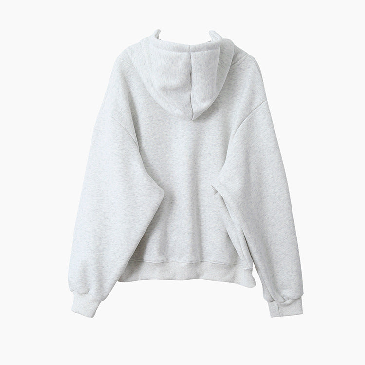 【LD11030】實拍冬季慵懶加絨加厚連帽衞衣外套251124