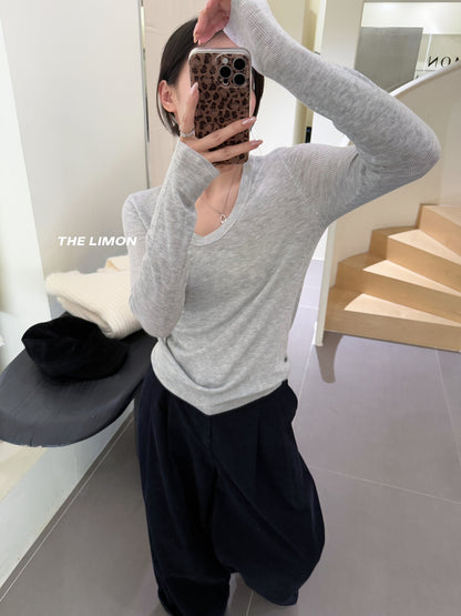 【L300】實拍檸檬秋季顯瘦圓領針織衫(羊毛9%)250930