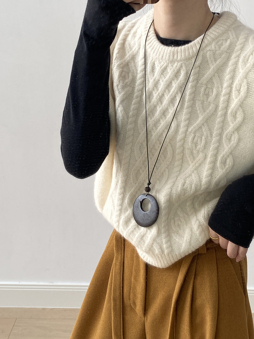 【YP2617】 實拍圓領麻花軟糯針織背心251023