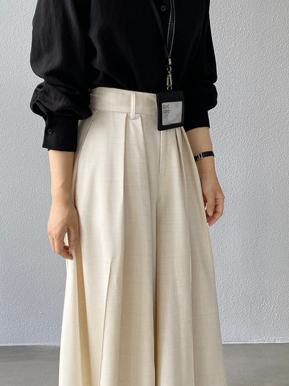 【cim1653】實拍秋日必備高腰壓褶大擺西裝褲251030