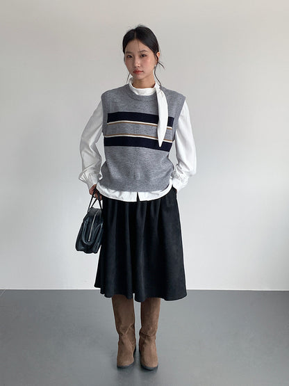 【LD11016】實拍冬季復古麂皮絨A字裙251110