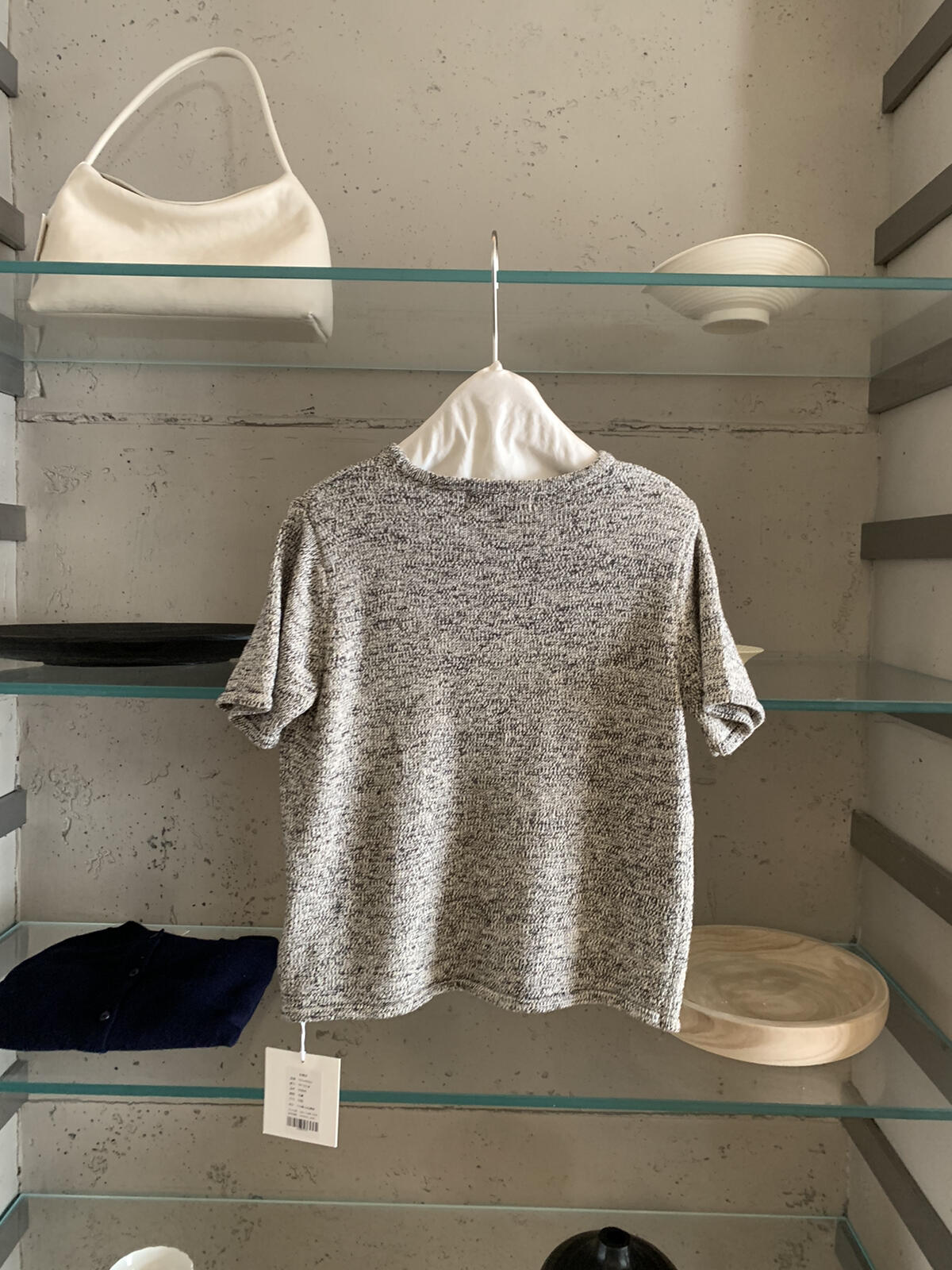 【LR991371】實拍imiss高級感氣質！高級感混雜色圓領短袖針織衫260305