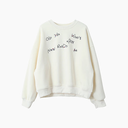 【LD3270】 實拍精品刺繡珠寬鬆厚款長袖衛衣（加絨）251020