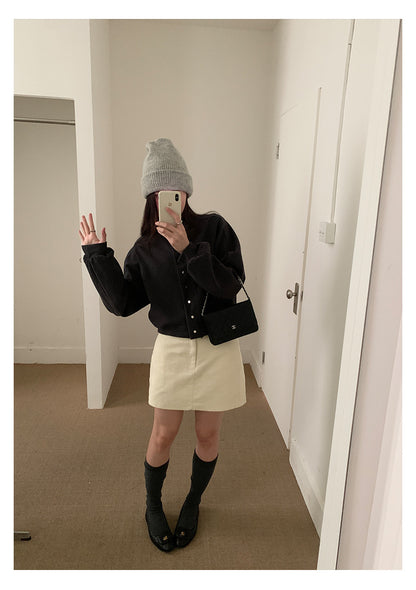 【H562】實拍秋冬S~XL必備復古高腰燈芯絨A字裙251021