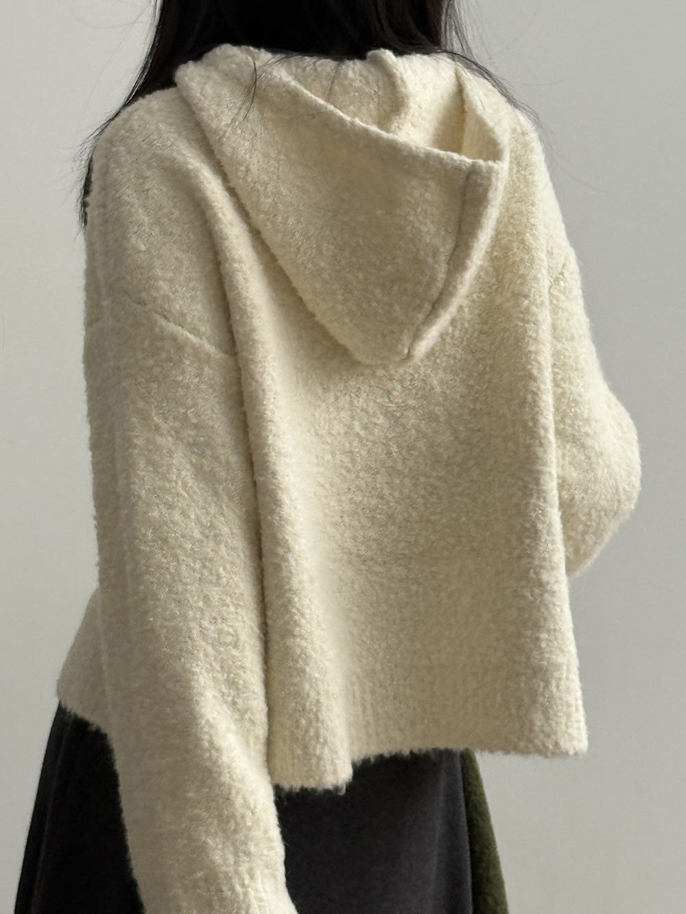 【Y2188】實拍冬季圈圈絨可愛連帽針織毛衣251106