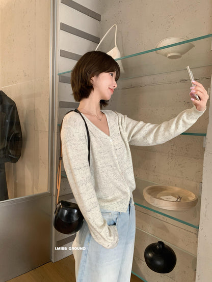 【LR01315】實拍imiss春季必備！修身顯瘦V領長袖針織罩衫260305