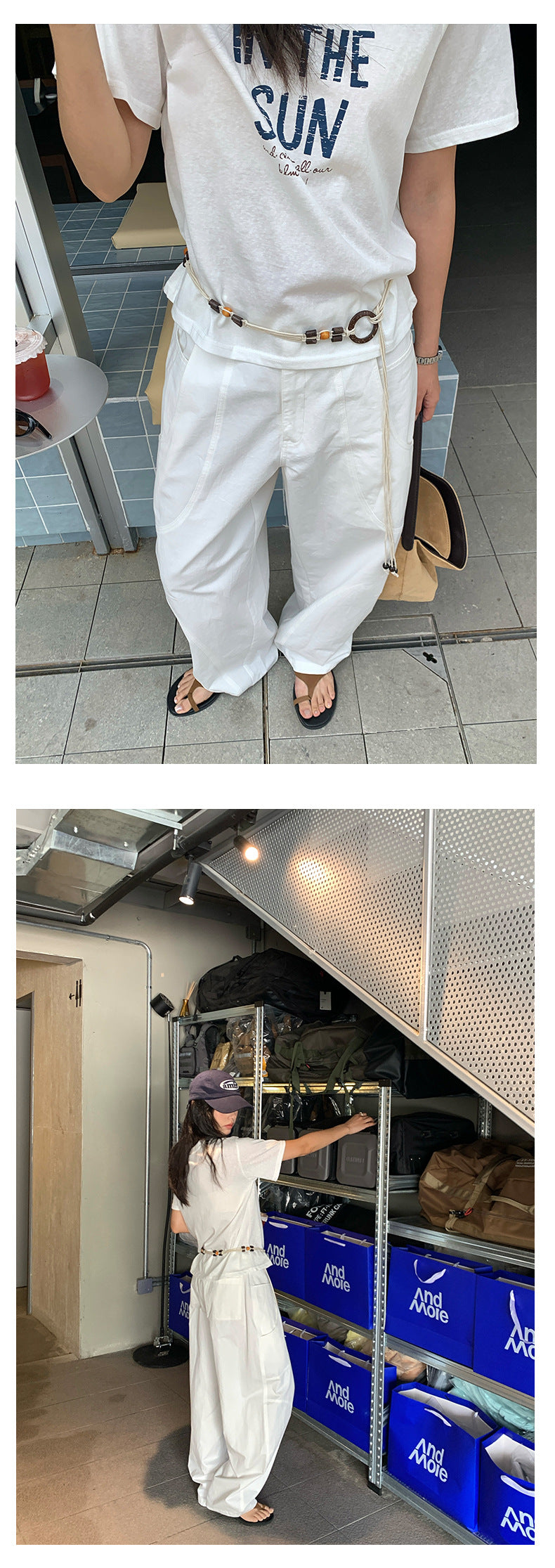 【H5296】實拍韓系夏季純棉慵懶時髦鐮刀工裝褲250603