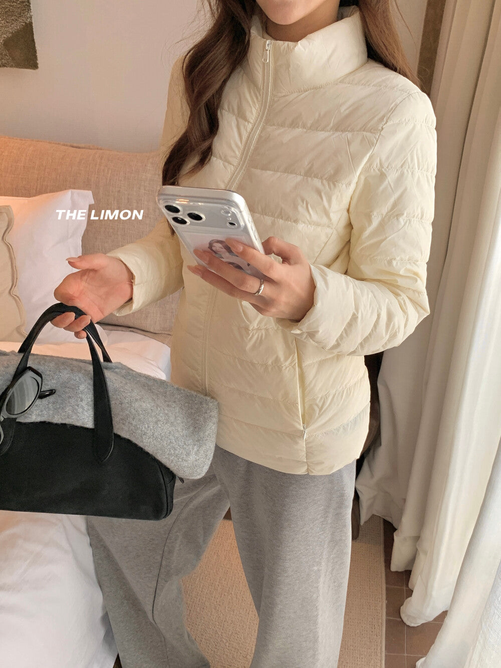 【L1189】實拍M~XL檸檬秋冬輕薄好收納立領保暖白鴨絨外套251117