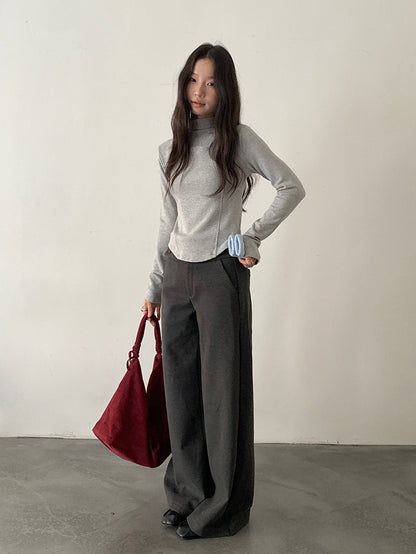 【LD11048】實拍S~XL秋冬毛呢厚款高腰直筒褲251202