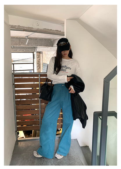 【H5389】實拍簡約休閒韓系長袖T恤250902