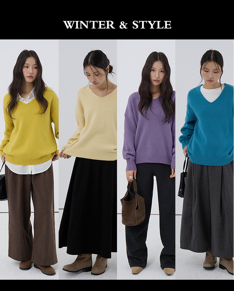 【LD3281】實拍慵懶寬鬆棉羊絨針織毛衣251103