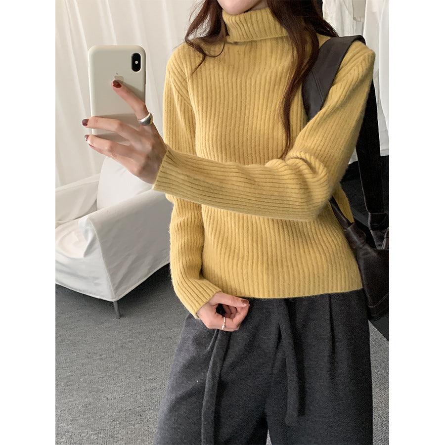 【H5484】實拍秋冬加厚慵懶高領針織毛衣251109