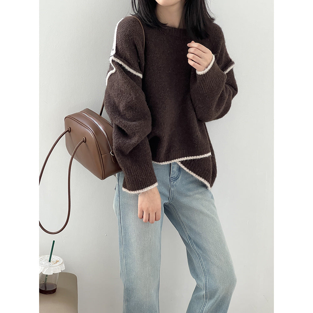 【YP2472】 實拍熱銷不規則針織毛衣251023