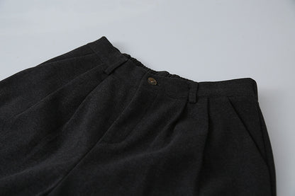 【LD11035】實拍S~L韓版寬鬆高腰毛呢加絨加厚九分褲251124