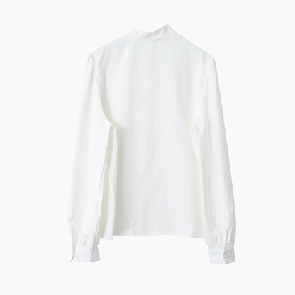 【LD3194】實拍秋冬個性立領飄帶襯衫251110