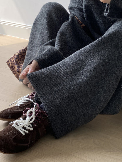 【YP1015】 實拍寬鬆針織毛衣＋休閒針織長褲 套裝251023