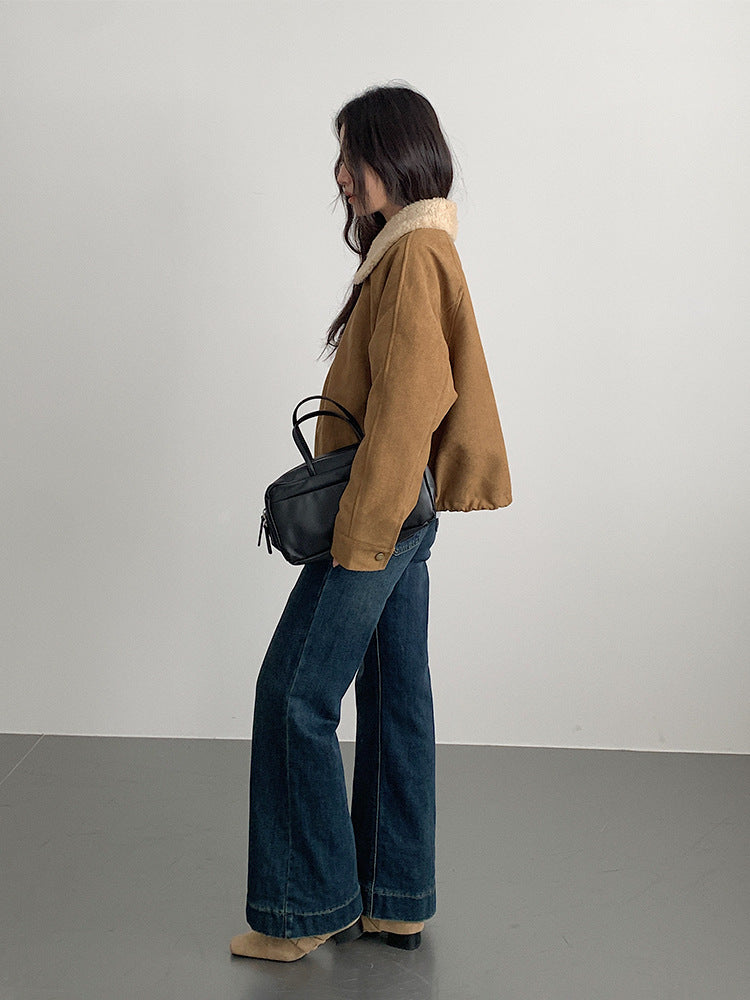 【LD3298】實拍冬季必備厚款短款麂皮絨機車外套251103