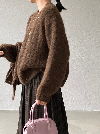 【cimz0672】實拍細緻閃亮針織毛衣+圍巾251128