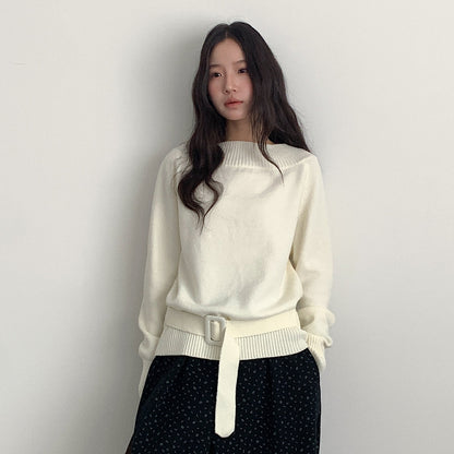 【LD11062】實拍慵懶高級感北極融針織毛衣（可拉一字肩）251209