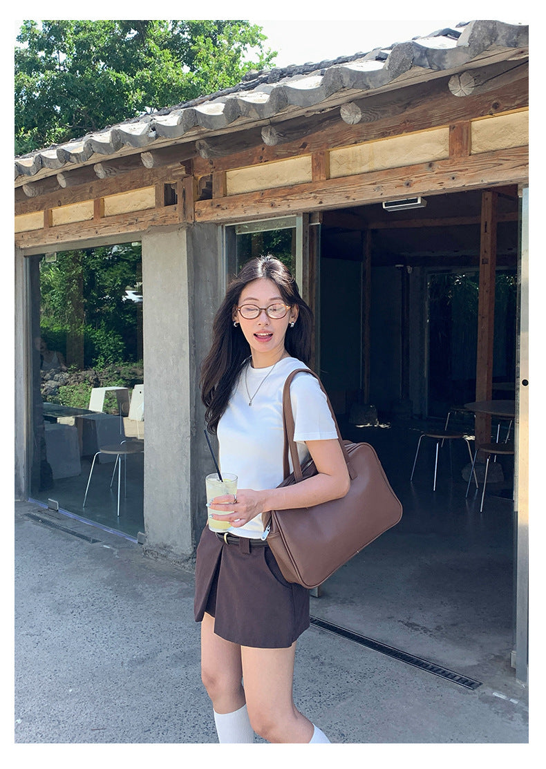 【H5388】實拍基礎7色磨毛圓領短袖T恤250902