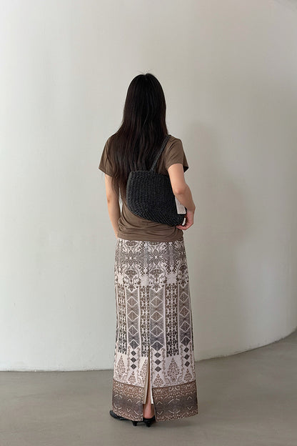 【LD11369】度假出遊必備高質感！小眾印染/印花顯瘦高腰長裙260630