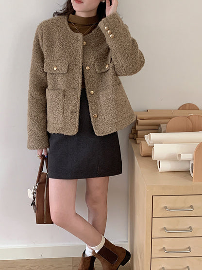 【LD9507】實拍高級感小香風粗花呢子外套251110