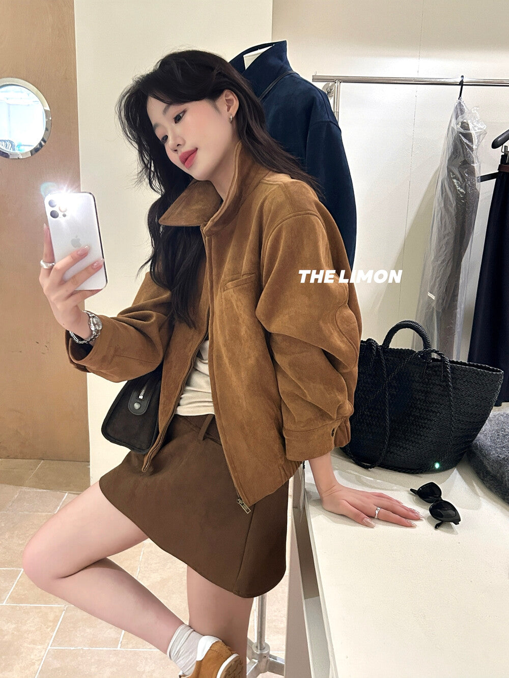 【L9150】實拍檸檬復古寬鬆羊津絨工裝長袖短外套251117