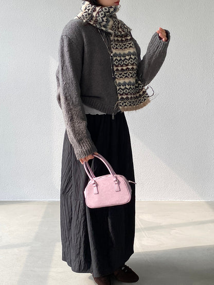 【cimz1386】實拍雙頭拉鍊羊毛保暖針織外套（羊毛34%)251201