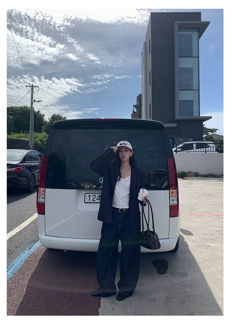 【H5385】實拍韓版秋季顯瘦休閒西裝外套250902