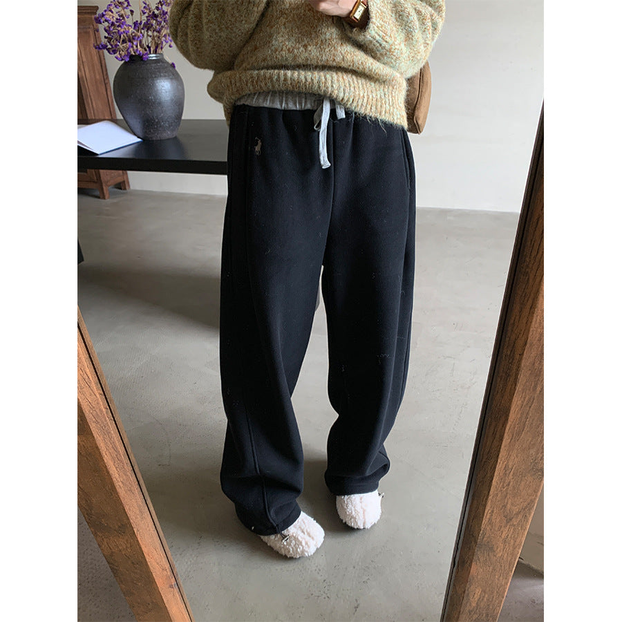 【H5508】實拍M~XL懶懶加厚奧粒絨舒適休閒彎刀褲型251118