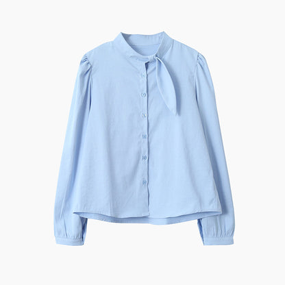 【LD3278】實拍小圓領長袖襯衫+條紋針織背心（分開下單）251103