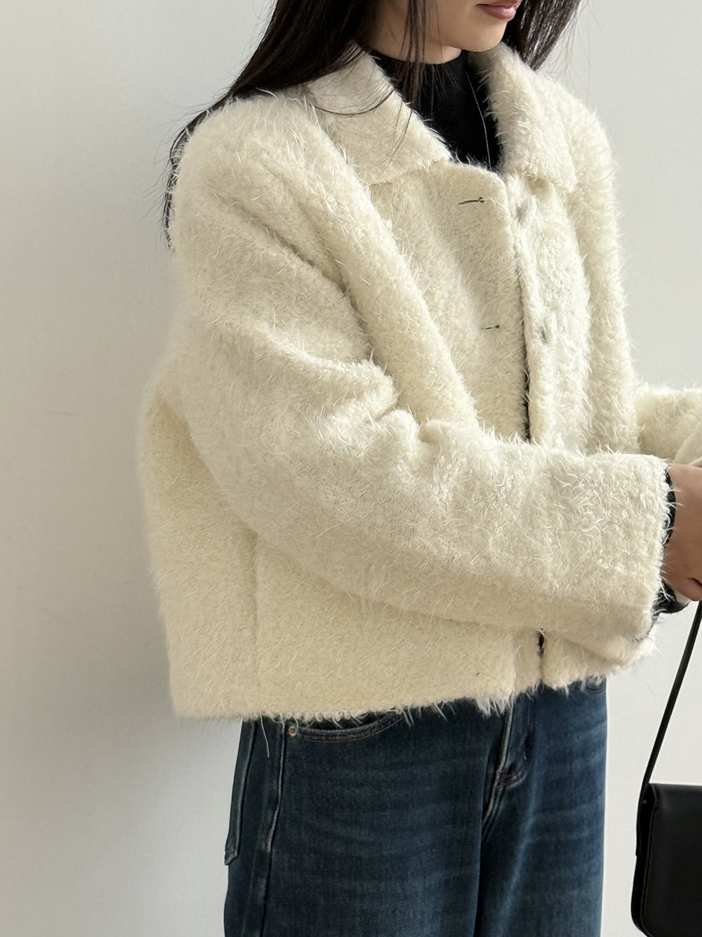 【Y8722】實拍高質感白鴨絨羊毛小香羊羔毛外套（白鴨絨90%)251106