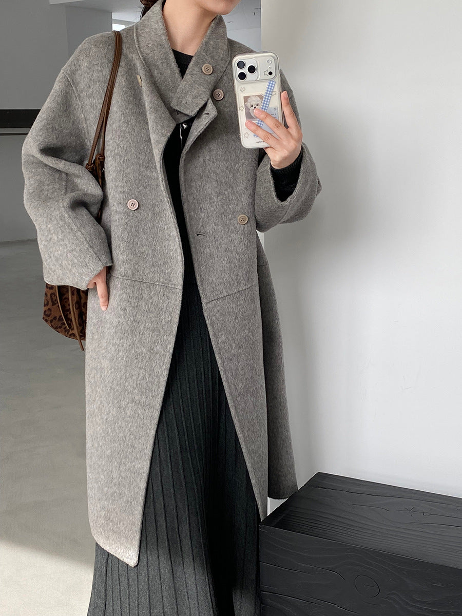 【cimz629065】實拍高級感貴氣重磅氣質羊毛桑蟬絲大衣外套251128