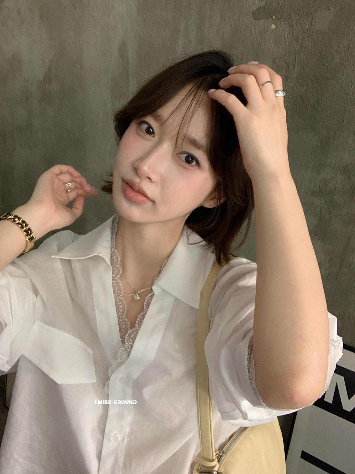 【LR2266】實拍imiss質感推薦！蕾絲苧麻長袖襯衫260305