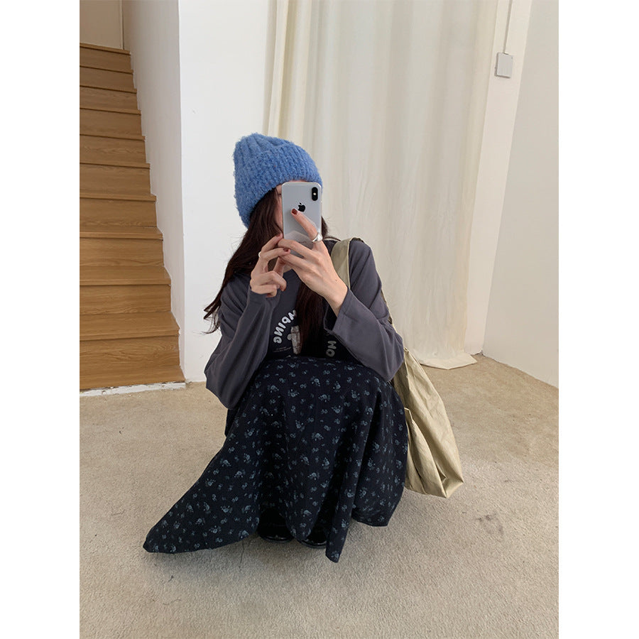 【H5490】實拍日系清新小碎花鬆緊腰長裙（棉）251109