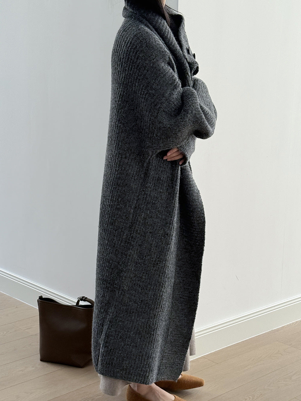 【Y913】實拍大翻領長針織大外套251106