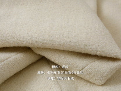 【LD9632】實拍氣質經典厚款羊毛43%白鴨絨外套（白鴨絨50%)251209