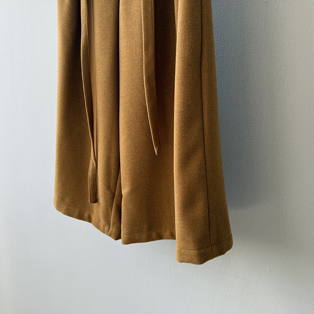 【Y82677】 實拍復古系帶加厚七分闊腿褲251023