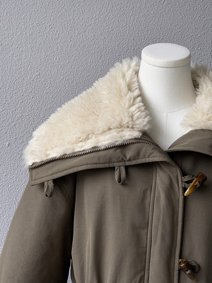 【cimz1727】實拍行走的火爐重工牛角扣大翻領工裝羽絨外套大衣(白鴨絨50)251120