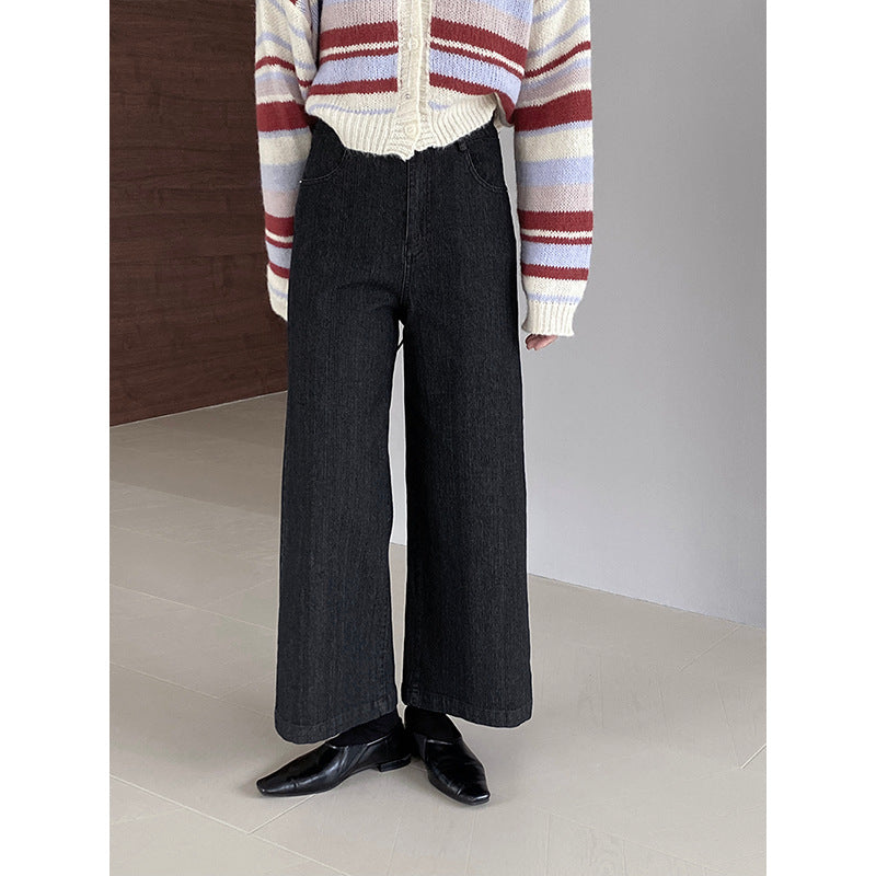 【cim6121】實拍超顯瘦顯腿直彈性九分黑色牛仔褲251030