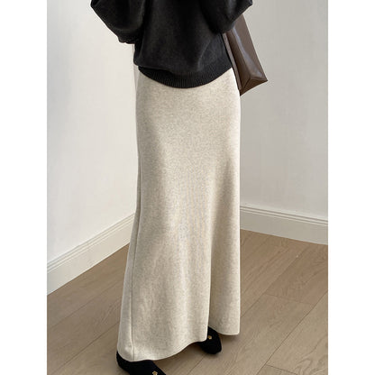 【YP682】 實拍高腰軟糯垂感針織長裙251023