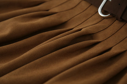 【LD11016】實拍冬季復古麂皮絨A字裙251110