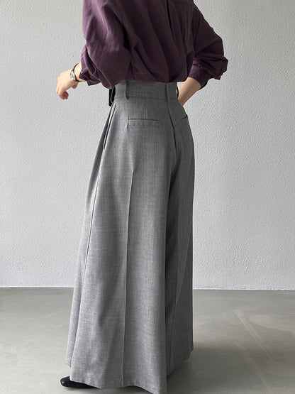 【cim1653】實拍秋日必備高腰壓褶大擺西裝褲251030