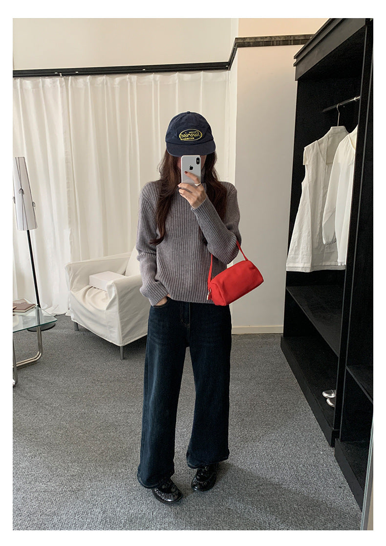 【H5483】實拍S~XL復古加厚水洗直筒牛仔褲251109