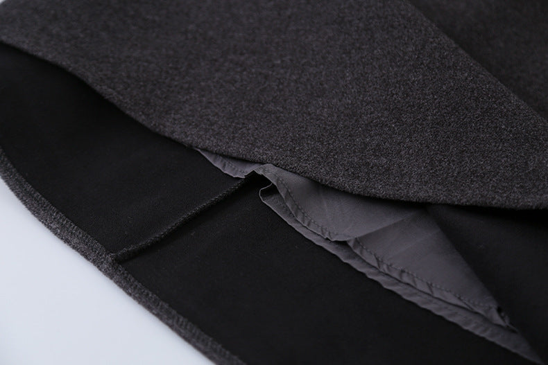 【LD11070】實拍氣質毛呢A字傘裙＋腰帶251209