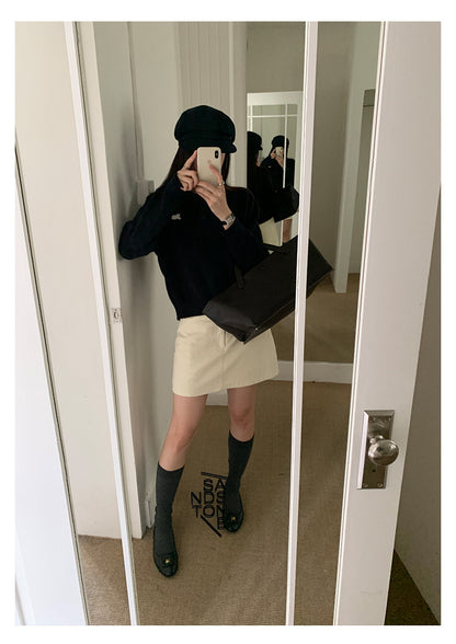 【H564】實拍貓咪刺繡Polo針織衫251021